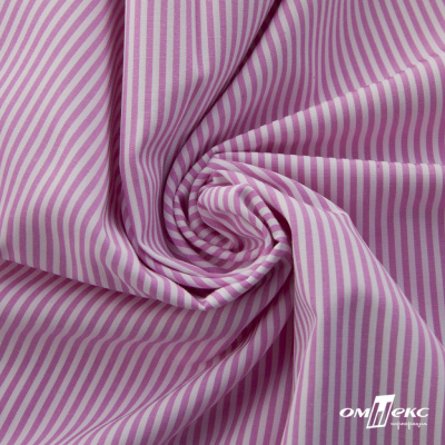 Ткань сорочечная Полоска Кенди, 115 г/м2, 58% пэ,42% хл, шир.150 см, цв.1-розовый, (арт.110) - купить в Владимире. Цена 306.69 руб.