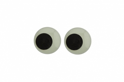 Глазки для игрушек, круглые, с ресничками, 10 мм/упак.50+/-2 шт, цв. -черно-белые - купить в Владимире. Цена: 21.24 руб.