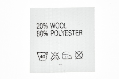 Состав и уход 20% wool 80% poliester - купить в Владимире. Цена: 64.21 руб.