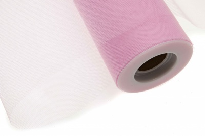 Фатин в шпульках 16-14, 10 гр/м2, шир. 15 см (в нам. 25+/-1 м), цвет розовый - купить в Владимире. Цена: 100.69 руб.