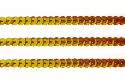Пайетки "ОмТекс" на нитях, CREAM, 6 мм С / упак.73+/-1м, цв. 88 - оранжевый - купить в Владимире. Цена: 300.55 руб.