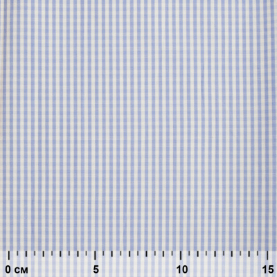Ткань сорочечная Клетка Виши, 115 г/м2, 58% пэ,42% хл, шир.150 см, цв.2-голубой, (арт.111) - купить в Владимире. Цена 306.69 руб.