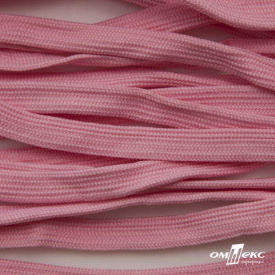 Шнур плетеный (плоский) d-12 мм, (уп.90+/-1м), 100% полиэстер, цв.256 - розовый - купить в Владимире. Цена: 8.62 руб.