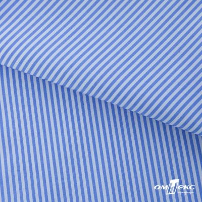 Ткань сорочечная Полоска Кенди, 115 г/м2, 58% пэ,42% хл, шир.150 см, цв.2-голубой, (арт.110) - купить в Владимире. Цена 306.69 руб.