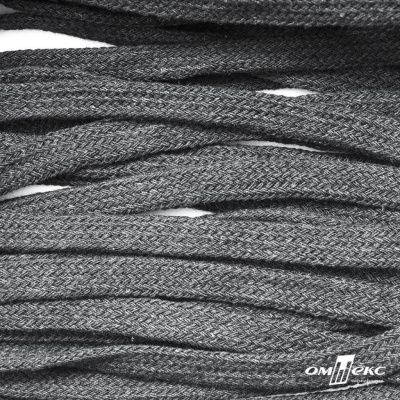 Шнур плетеный d-8 мм плоский, 70% хлопок 30% полиэстер, уп.85+/-1 м, цв.1027-серый - купить в Владимире. Цена: 735 руб.