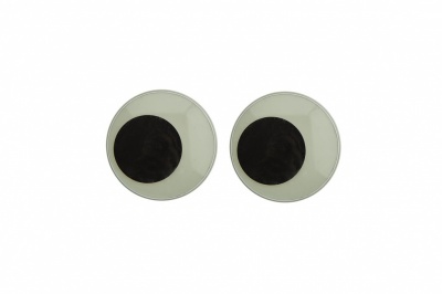 Глазки для игрушек, круглые, с бегающими зрачками, 18 мм/упак.20+/-2 шт, цв. -черно-белые - купить в Владимире. Цена: 25.40 руб.