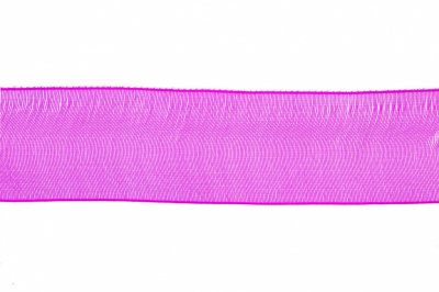 Лента органза 1015, шир. 10 мм/уп. 22,8+/-0,5 м, цвет ярк.розовый - купить в Владимире. Цена: 38.39 руб.