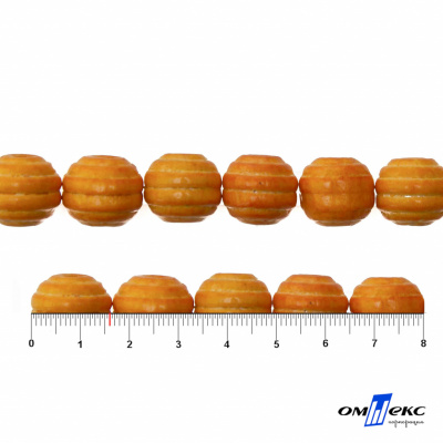 0309-Бусины деревянные "ОмТекс", 16 мм, упак.50+/-3шт, цв.003-оранжевый - купить в Владимире. Цена: 62.22 руб.