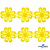 Кружево гипюр "Ромашка" 0575-1169, шир. 25 мм/уп.13,7 м, цвет 8208-жёлтый - купить в Владимире. Цена: 289.76 руб.