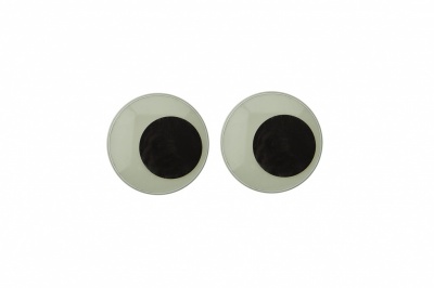 Глазки для игрушек, круглые, с бегающими зрачками, 15 мм/упак.50+/-2 шт, цв. -черно-белые - купить в Владимире. Цена: 47.40 руб.