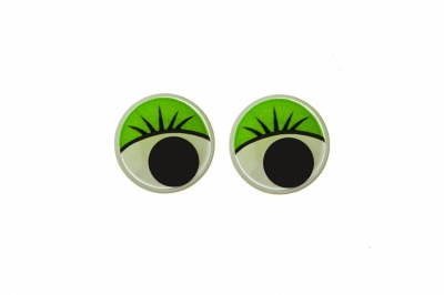 Глазки для игрушек, круглые, с бегающими зрачками, 8 мм/упак.50+/-2 шт, цв. -зеленый - купить в Владимире. Цена: 59.66 руб.