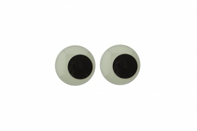 Глазки для игрушек, круглые, с бегающими зрачками, 8 мм/упак.50+/-2 шт, цв. -черно-белые - купить в Владимире. Цена: 15.88 руб.