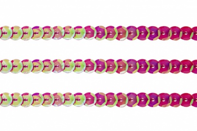 Пайетки "ОмТекс" на нитях, CREAM, 6 мм С / упак.73+/-1м, цв. 89 - розовый - купить в Владимире. Цена: 468.37 руб.