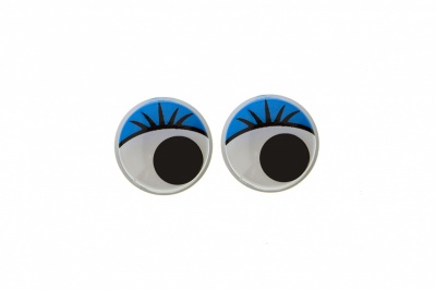 Глазки для игрушек, круглые, с бегающими зрачками, 8 мм/упак.50+/-2 шт, цв. -синий - купить в Владимире. Цена: 59.05 руб.