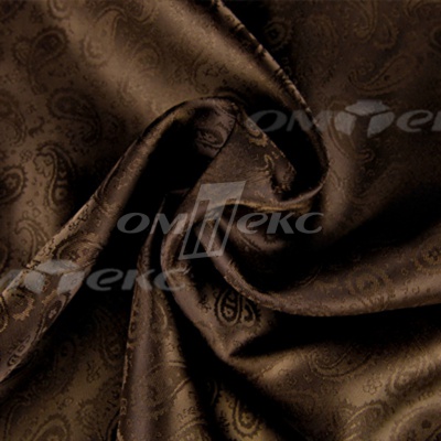 Ткань подкладочная жаккард Р14098, 19-1217/коричневый, 85 г/м2, шир. 150 см, 230T - купить в Владимире. Цена 166.45 руб.