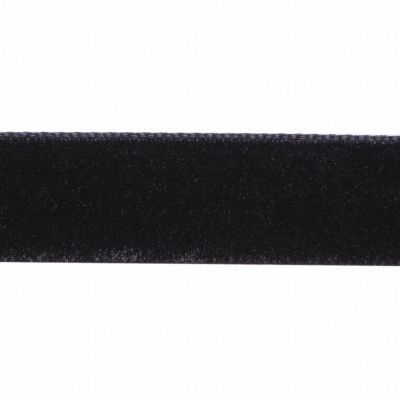 Лента бархатная нейлон, шир.12 мм, (упак. 45,7м), цв.03-черный - купить в Владимире. Цена: 448.27 руб.
