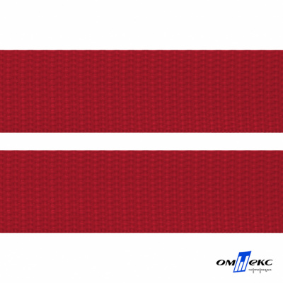 Красный- цв.171-Текстильная лента-стропа 550 гр/м2 ,100% пэ шир.30 мм (боб.50+/-1 м) - купить в Владимире. Цена: 475.36 руб.