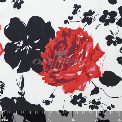 Плательная ткань "Фламенко" 22.1, 80 гр/м2, шир.150 см, принт растительный - купить в Владимире. Цена 239.03 руб.