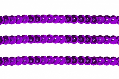 Пайетки "ОмТекс" на нитях, SILVER-BASE, 6 мм С / упак.73+/-1м, цв. 12 - фиолет - купить в Владимире. Цена: 300.55 руб.